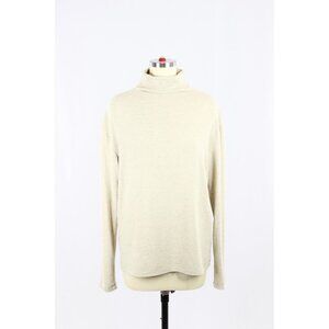 Aritzia WILFRED FREE Lounge Beige Soft Jersey Relaxed Mock Neck Top, Size XS